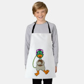 ダックヘッドフォン音楽 エプロン (着用した状態)