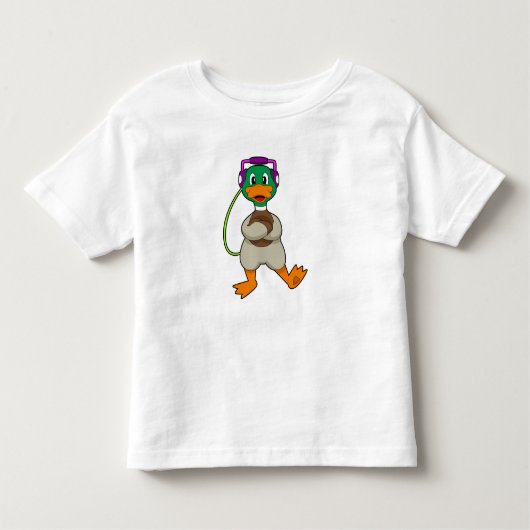 ダックヘッドフォン音楽 トドラーTシャツ (正面)