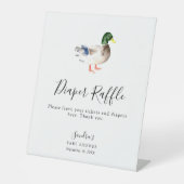 ダックベイビーシャワー エレガントおむつラッフルゲーム 台座サイン (正面)