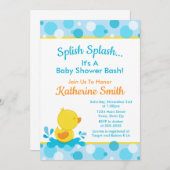 ダックベビーシャワー招待状ベビーダックボーイ 招待状 (正面/裏面)