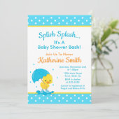 ダックベビーシャワー招待状ベビーダックボーイ 招待状 (スタンド正面)