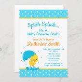 ダックベビーシャワー招待状ベビーダックボーイ 招待状 (正面/裏面)