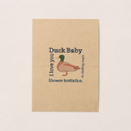 ダックベビーシャワー招待状 箔カード