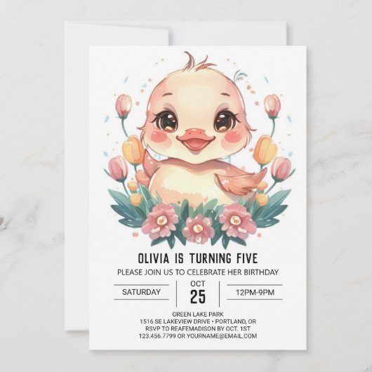 ダックボヘミアン誕生日 招待状 (正面)