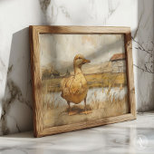 ダックポン絵を描ズカントリー素朴ファームハウス ポスター