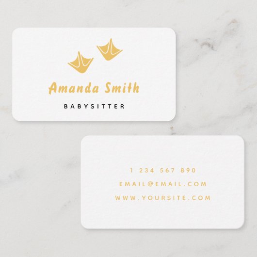 ダックポーベビーシッターミニマル名刺 名刺 (正面/裏面)