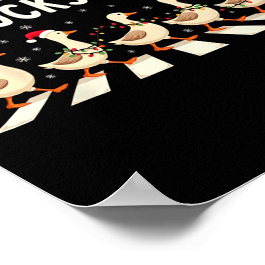 ダックマスメリーサンタハットクリスマスダックラバーアおもしろいック ポスター (角)