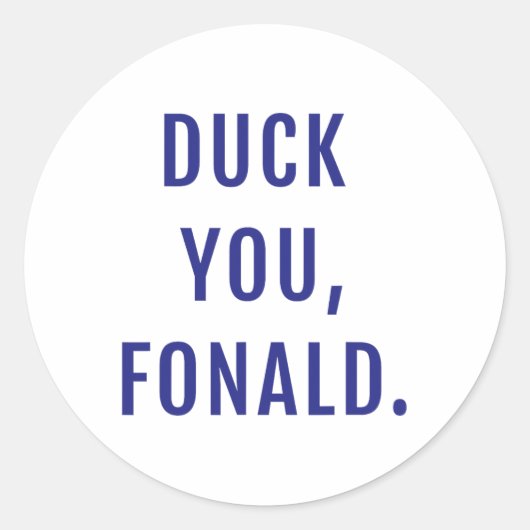 ダックユーおもしろいフォン政治的トランプ ラウンドシール (正面)