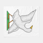 ダックヨガメディテーションフィットネス フリースブランケット (正面(横))