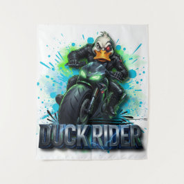 ダックライダー3DサイバーダックバイクTシャツ タペストリー