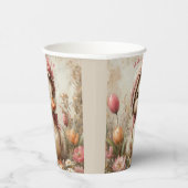 ダックリングイースターピンクボンネットチューリップデイジー 紙コップ (右)