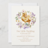 ダックリングウォーターフローラガール1st誕生日 招待状 (正面)