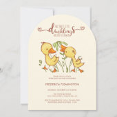 ダックリングツインズベビーシャワー招待状 招待状 (正面)