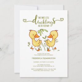 ダックリングツインズベビーシャワー招待状 招待状