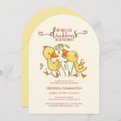 ダックリングツインズベビーシャワー招待状 招待状 (正面/裏面)