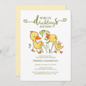 ダックリングツインズベビーシャワー招待状 招待状 (正面/裏面)