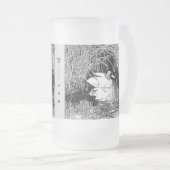 ダックレイクバード男らし白黒レイクサイド フロストグラスビールジョッキ (正面右)