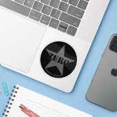 ダック与えスゼロ星（灰色） シール (ノートパソコンとiPhone)
