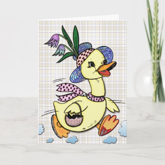 ダック夫人と彼女のイースターハット漫画カード シーズンカード (正面)