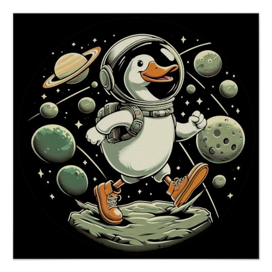 ダック宇宙光沢ポスター ポスター (正面)