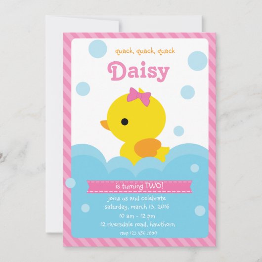 ダック招待状/ラバーダック招待状 招待状 (正面)