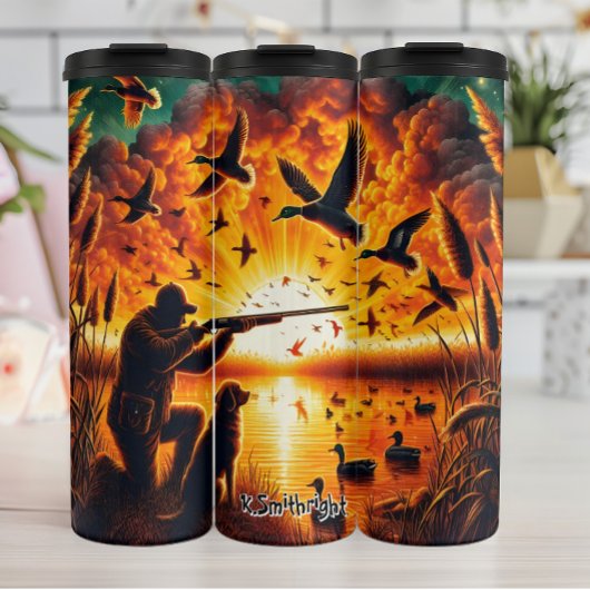 ダック狩りアットサンセットウィズドッグ タンブラー