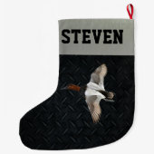 ダック狩りカンバスバックメンズクリスマスストッキング ラージクリスマスストッキング (裏面)