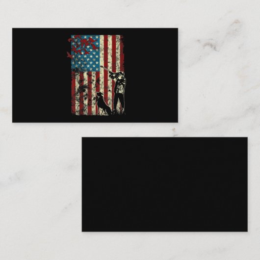 ダック狩り愛動揺して国的アメリカ国旗 名刺 (正面/裏面)