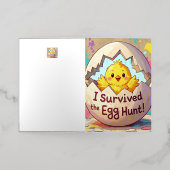 ダック生き延びザイースター卵狩り 箔グリーティングカード (外側レイダウン)