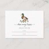 ダック男女兼用キスの赤ちゃんシャワー エンクロージャーカード (正面)