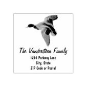 ダック素朴狩りスポーツファミリー名返却切手 ラバースタンプ (インプリント)