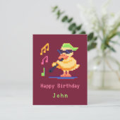 ダック遊ズ音楽ピクセルアートフラットカード (スタンド正面)