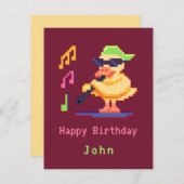 ダック遊ズ音楽ピクセルアートフラットカード (正面/裏面)