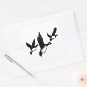 ダック飛んでいるス スクエアシール (封筒)