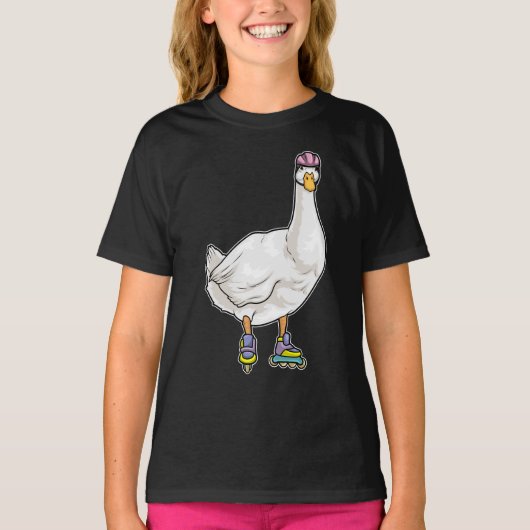 ダック インラインスケート ローラー スケート Tシャツ (正面)