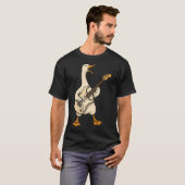 ダック エレクトリック ギター ミュージック ラバー ギタリスト少年 Tシャツ (正面フル)