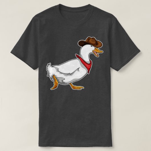 ダック カウボーイ カウボーイ ハット Tシャツ (デザイン正面)