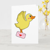 ダック キャリアー・ピジョン レター カード (黄色い花)