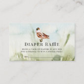 ダック/マラード水彩色塗り布おむつラッフルチケット エンクロージャーカード (正面)