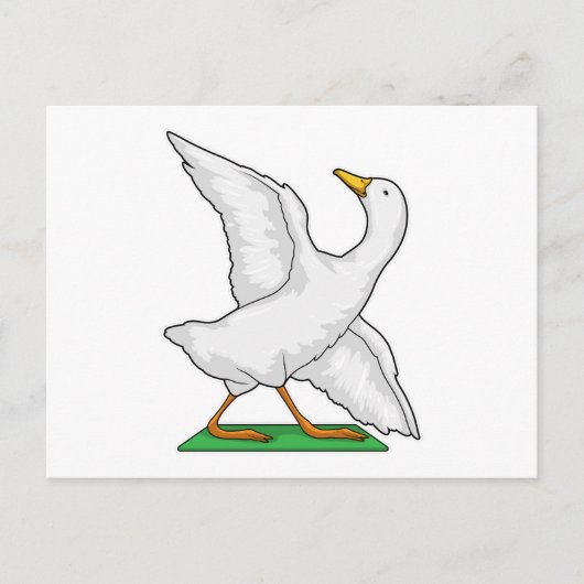 ダック ヨガ メディテーション フィットネス ポストカード (正面)