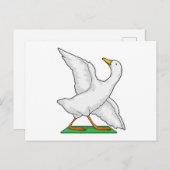 ダック ヨガ 瞑想 フィットネス ポストカード (正面/裏面)