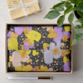 ダック – o – ドット – スタイル-1 – 黒組織ラップ紙 薄葉紙 (ギフト)