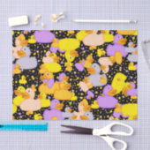 ダック – o – ドット – スタイル-1 – 黒組織ラップ紙 薄葉紙 (クラフト)