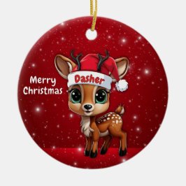 ダッシャーベイビーシカ、子鹿、メス鹿、トナカイ🦌 🎄 セラミックオーナメント