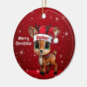 ダッシャーベイビーシカ、子鹿、メス鹿、トナカイ🦌 🎄 セラミックオーナメント (左)