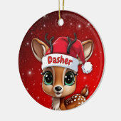 ダッシャーベイビーシカ、子鹿、雌鹿、トナカイ🦌 🎄 セラミックオーナメント (左)