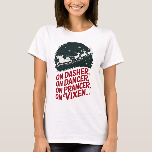 ダッシャー上ダンサー上プロガン上ヴィクセン上… Tシャツ (正面)