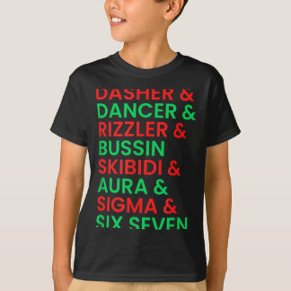 ダッシャー ダンサー プランサー & リズラー67 楽しい子供たち  Tシャツ