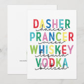 ダッシャー、ダンサー、プランサー…。ヴォドカ・ブリッツド シーズンカード (正面/裏面)