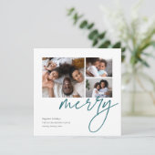 ダッシュスクリプト | 3フォトコラージュのホリデーカード シーズンカード (スタンド正面)